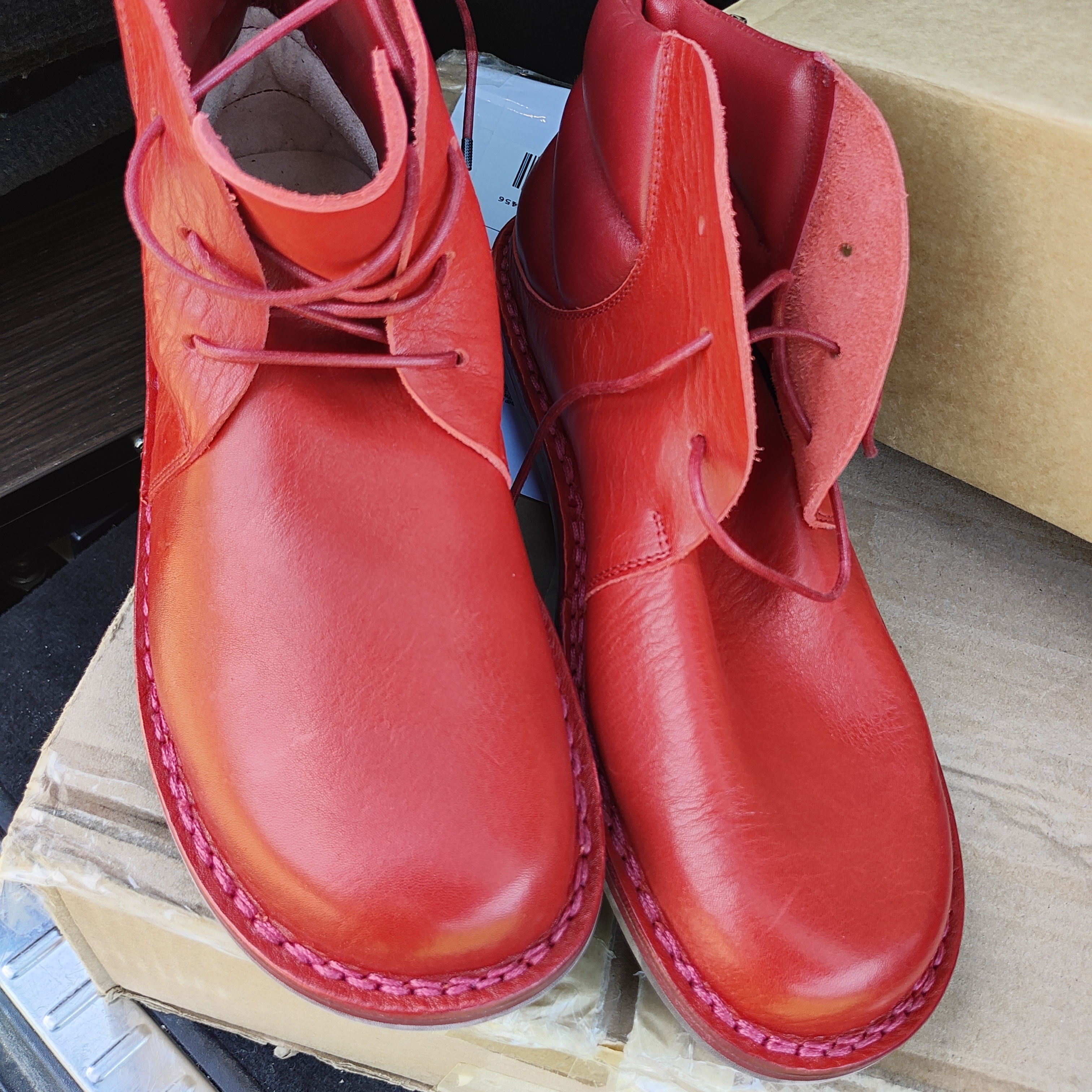 Men's Bold Red Leather Boots